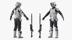 Star Wars Scout Trooper Armor with DLT-19X Blaster 3D model