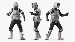 Star Wars Scout Trooper in Shooting Stance with Blaster Used 3D model