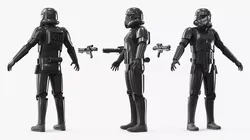 Star Wars Shadow Trooper and Blaster A-Pose 3D model