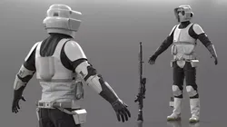 Star Wars Trooper Armor with Long Blaster Rifle Used 3D model