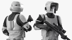 Star Wars White Trooper Loadout Standing Guard Position 3D model