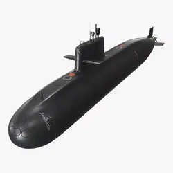 Stealth Naval Submarine Black 3D model