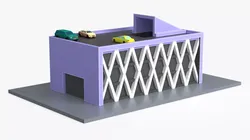 Stylized Low Poly Multi Level Parking Garage Low-poly 3D model