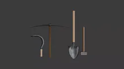 Stylized Medieval Tools Pack Low-poly 3D model