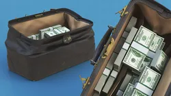 Vintage Bag with Dollar Stacks 3D model