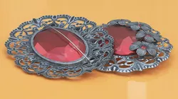 Vintage Silver Brooch with Gemstones 3D model
