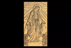 Virgin Mary Miraculous Medal 3D Relief 3D model