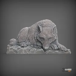 wolf bas-relief