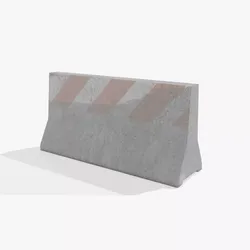 Concrete Road Barrier 2 Low-poly 3D model