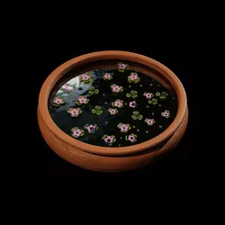 Decorative Clay Water Tub  Low-poly 3D model