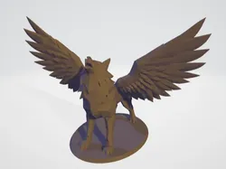 Fișiere pentru imprimante 3D | Fișier 3MF | Low Poly Wolf with wings