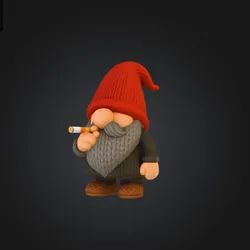 Knitted Smoking Gnome