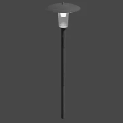 Lantern lamp post with light Low-poly 3D model