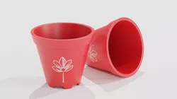 Red Plastic Vase Low-poly 3D model