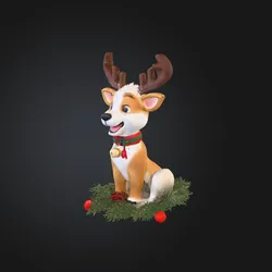 Reindeer Dog Figurine