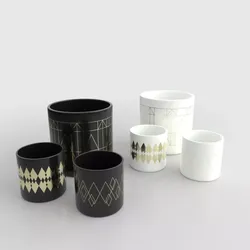 Scandinavian Pots 01 Low-poly 3D model
