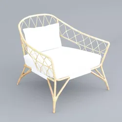 StockHolmRattan Chair Low-poly 3D model