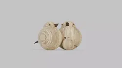 Wooden Carving Sparrow Theme Showpiece 3D model