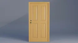 Wooden Door Low-poly 3D model