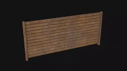 Wooden Fence Low-poly 3D model