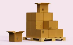 Wooden Pallet with cardboard boxes