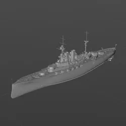 British "Barham" battleship 3D model material