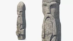 Carved Granite Fertility Totem 3D model