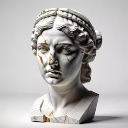 Cracked Marble Greek Goddess Bust 3D model