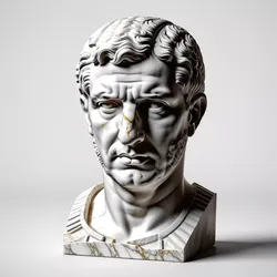 Cracked Marble Roman Emperor Bust 3D model