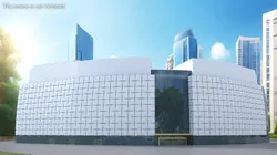 Curved Modern Shopping Mall Building 3D model
