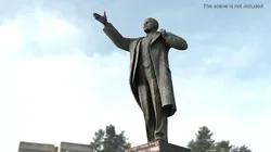 Damaged Lenin Monument Broken Rusty Pedestal 3D model