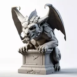 Damaged Stone Gargoyle 3D model