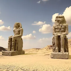 Egypt Colossi of Memnon Left and Right Statues 3D model