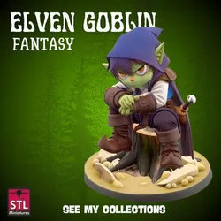 Elarin the Elven Goblin – Stylized Fantasy Goblin STL for 3D Printing