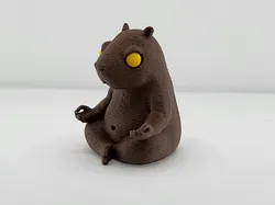 Figura de Capibara de Yoga - Animal Zen para Decoración de Escritorio - Modelo de impresión 3D gratuito