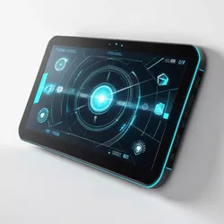 Futuristic Data Tablet with Cracked Screen 3D model