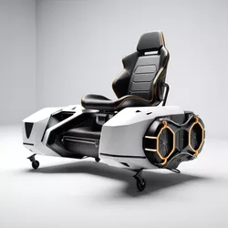 Futuristic Hoverbike Seat Damaged 3D model