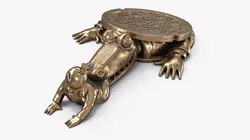 Gilded Urban Installation Crocodile and Capitalist 3D model