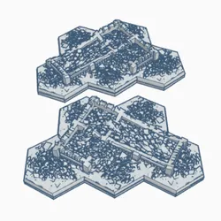 Gothic Destroyed Building 5&6 with Hex Base