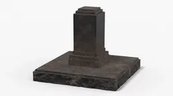 Monument Pedestal Destroyed Rusty in Dirt 3D model