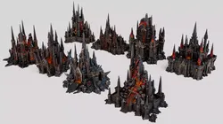 Obsidian Castle and Fortress Pack 3D model