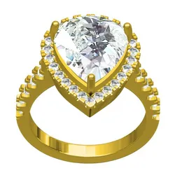 Pear Halo Solitaire Engagement Ring