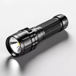 Sleek Black Tactical Flashlight 3D model