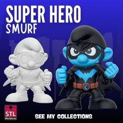 Smurf Superhero Inspired by the Dark Vigilante – STL File for 3D Printing