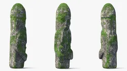 Stone Idol of Fertility Covered with Moss 3D model