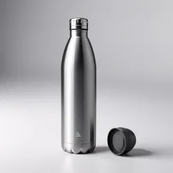 Titanium Water Bottle 3D Model 3D model