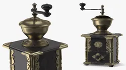 Vintage Manual Coffee Grinder Black Bronze Old 3D model