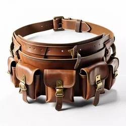 Weathered Leather Tool Belt 3D Model 3D model