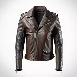 Worn Leather Biker Jacket 3D 3D model