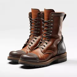 Worn Leather Boot Hobnails Torn 3D model